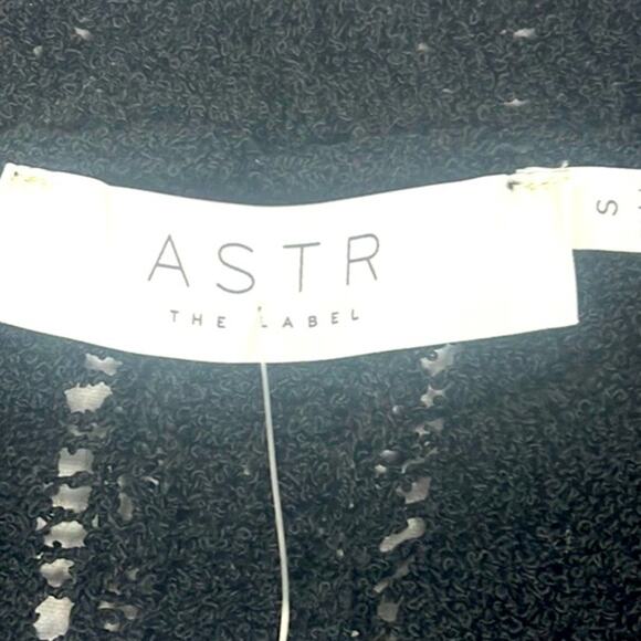 ASTR The Label Sweater Surplice Front Black Pointelle Size S NWT Sweater Weather - Picture 7 of 9
